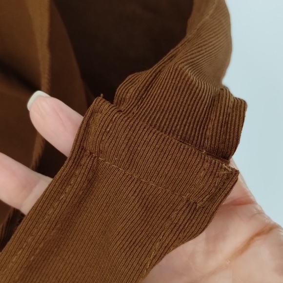 Unbranded bodysuit ribbed chestnut brown one shoulder exposed high collar large - Picture 4 of 6